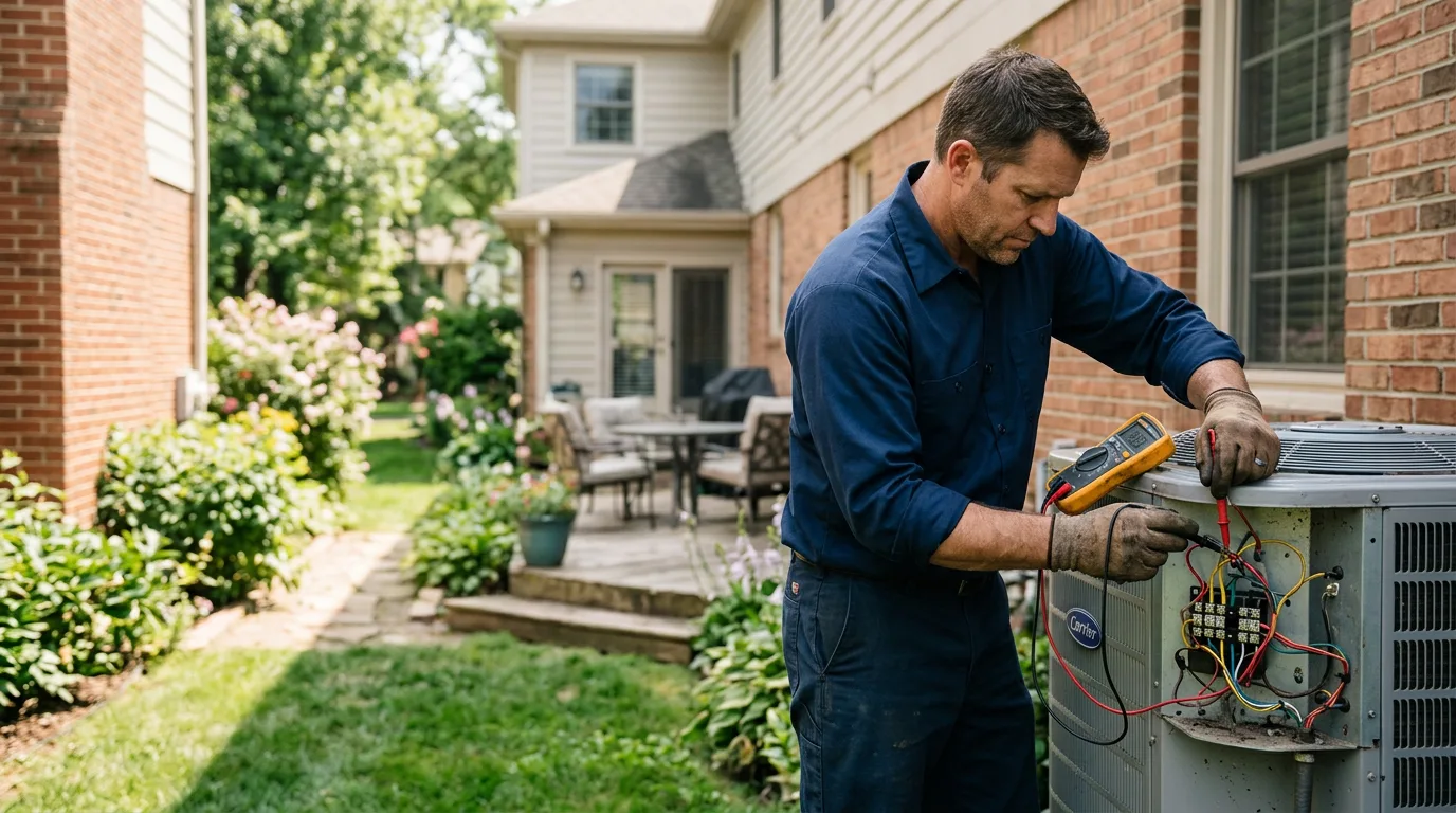 HVAC technician working near Wake Forest, NC